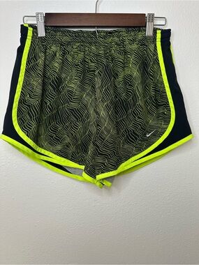 Nike Black Running Shorts with Neon Yellow Accent
